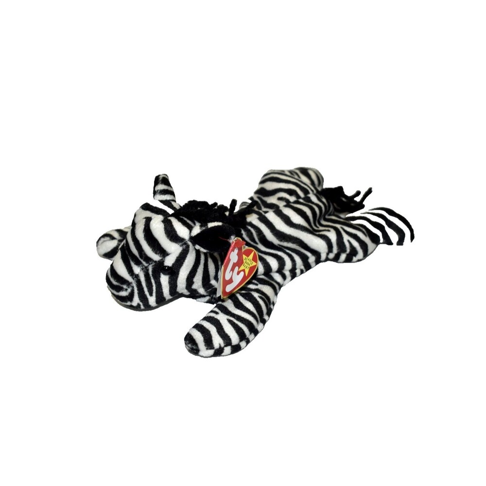 VTG Ty Beanie Baby Ziggy Zebra Plush 1995 DOB Dec 24 w/ Tag 1995 Ty Inc